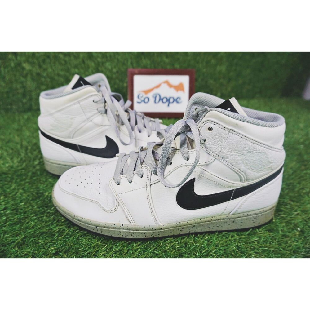 Jordan 1 Mid 'White Cement' - Men's Size 10.5